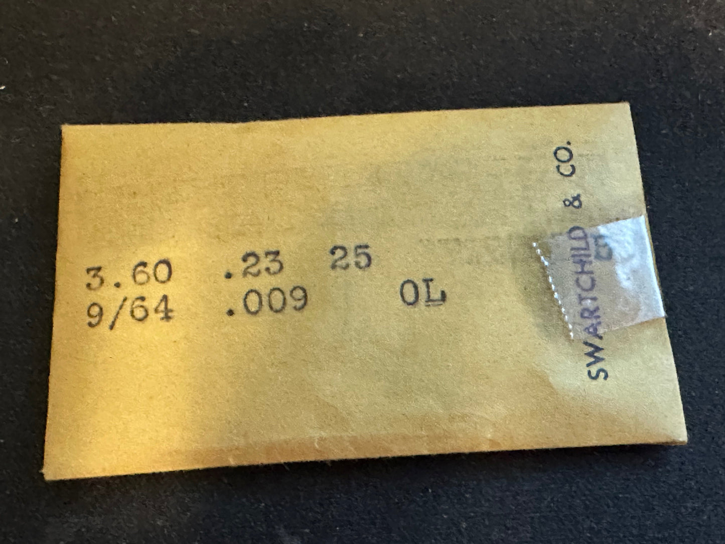 Swartchild Black Shield Clock OPEN LOOP Mainspring 3.60 x .23mm x 25" - MS-246