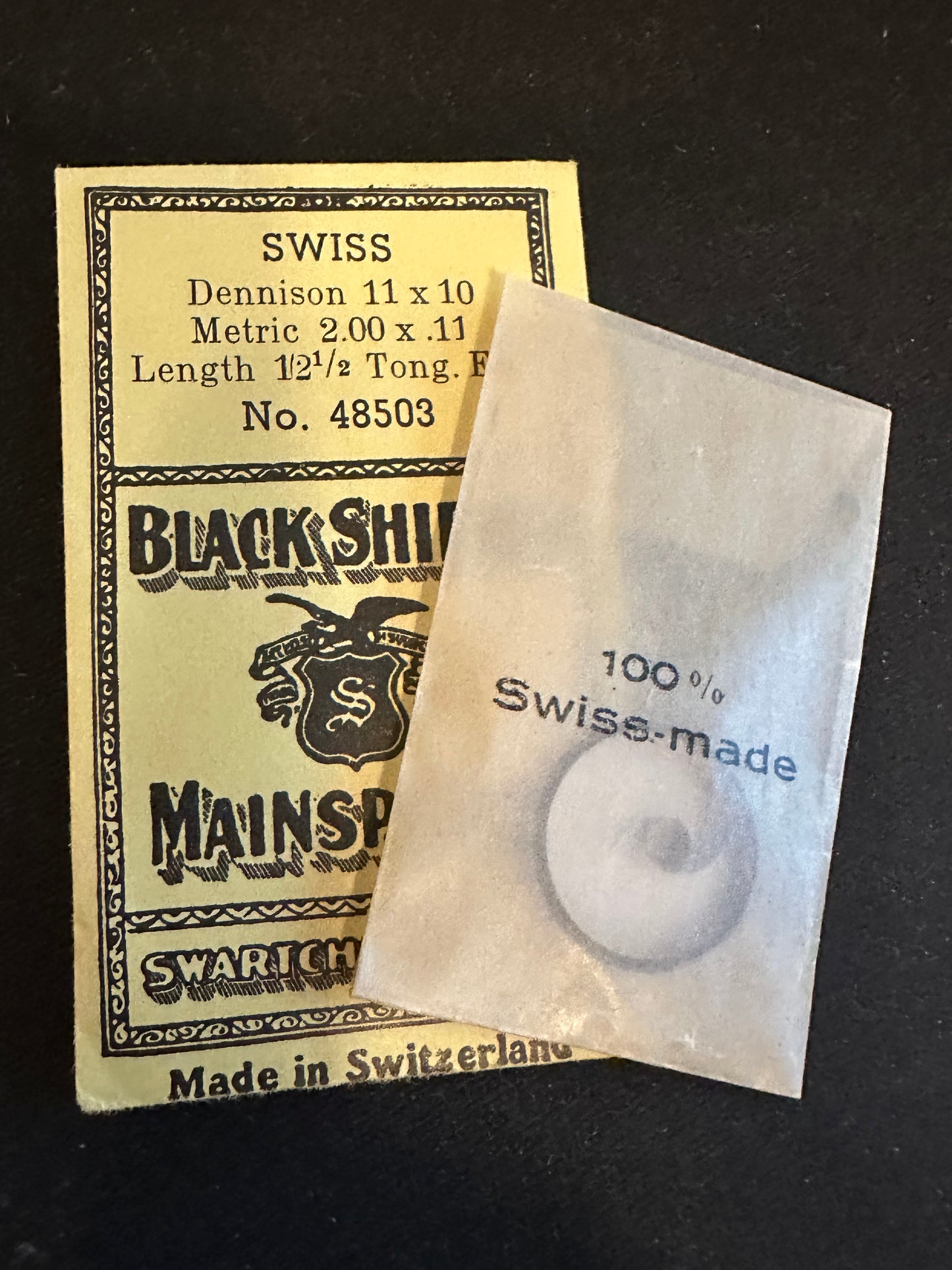Swartchild Black Shield Mainspring #48503, 2.00 x .11 mm x 12½" - Steel