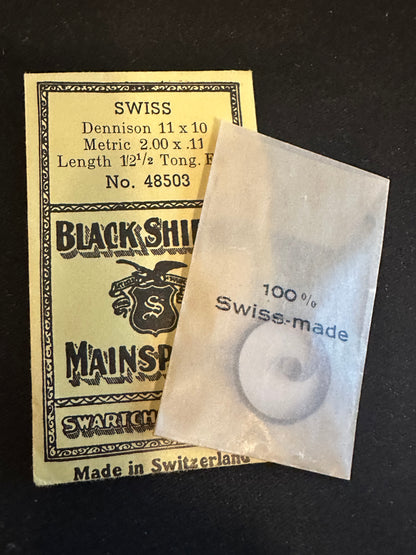 Swartchild Black Shield Mainspring #48503, 2.00 x .11 mm x 12½" - Steel