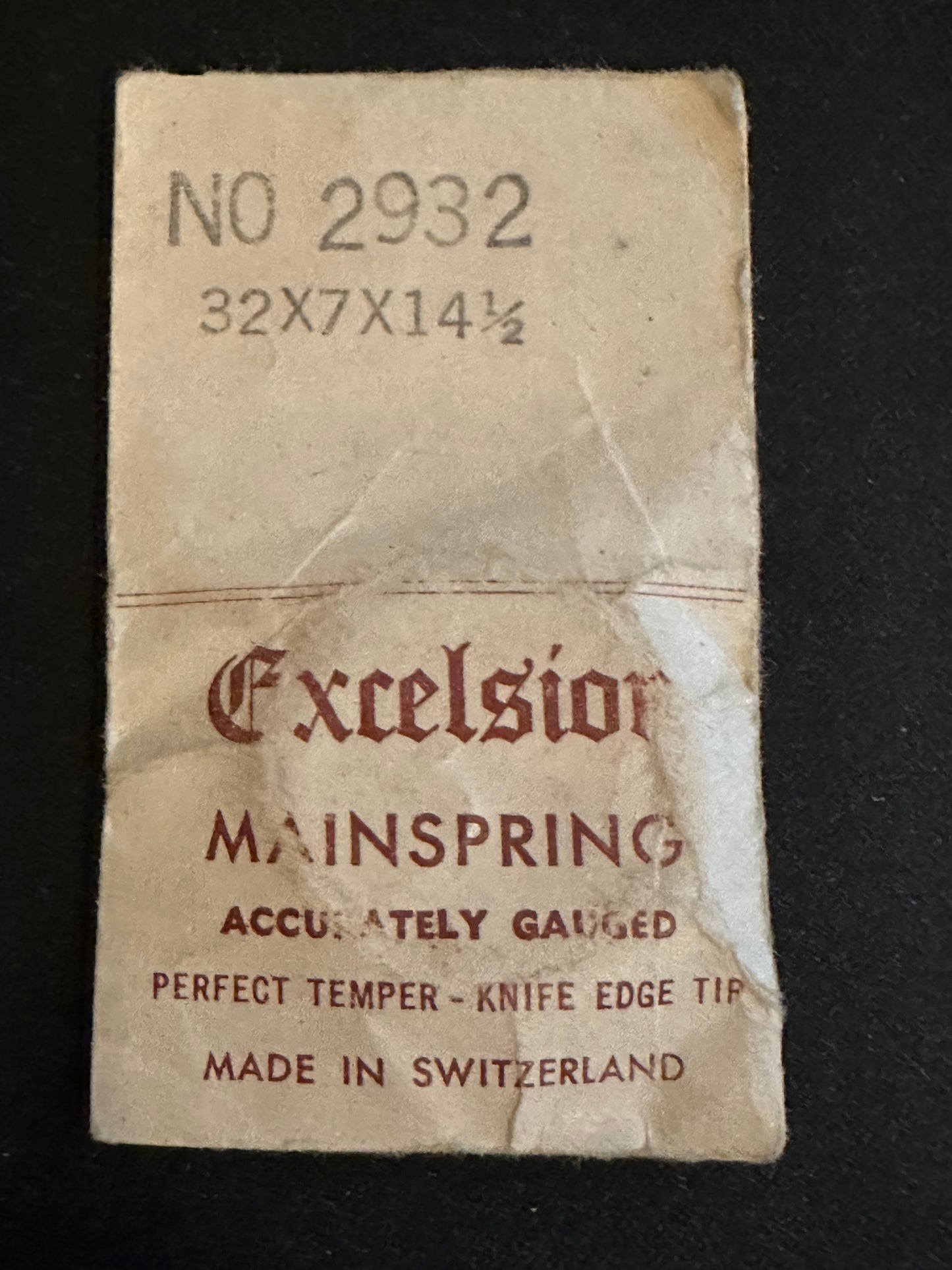 Excelsior #2932 ALARM Mainspring for Looping Clock Model 50/51 - Steel