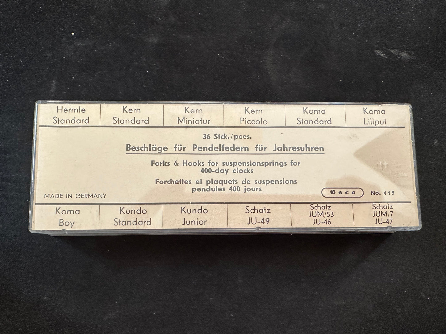 Beco Assortment of Suspension Forks & Hooks for 400 day clocks