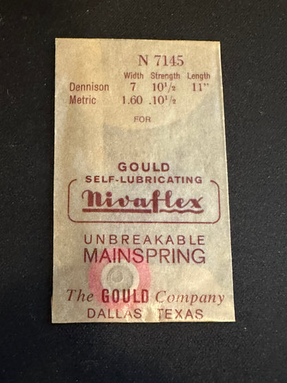 Nivaflex Unbreakable Mainspring N7145 for Caravelle 11OAC, 11OEC, Elgin 824, 825 (AS/ST 1686) - Alloy