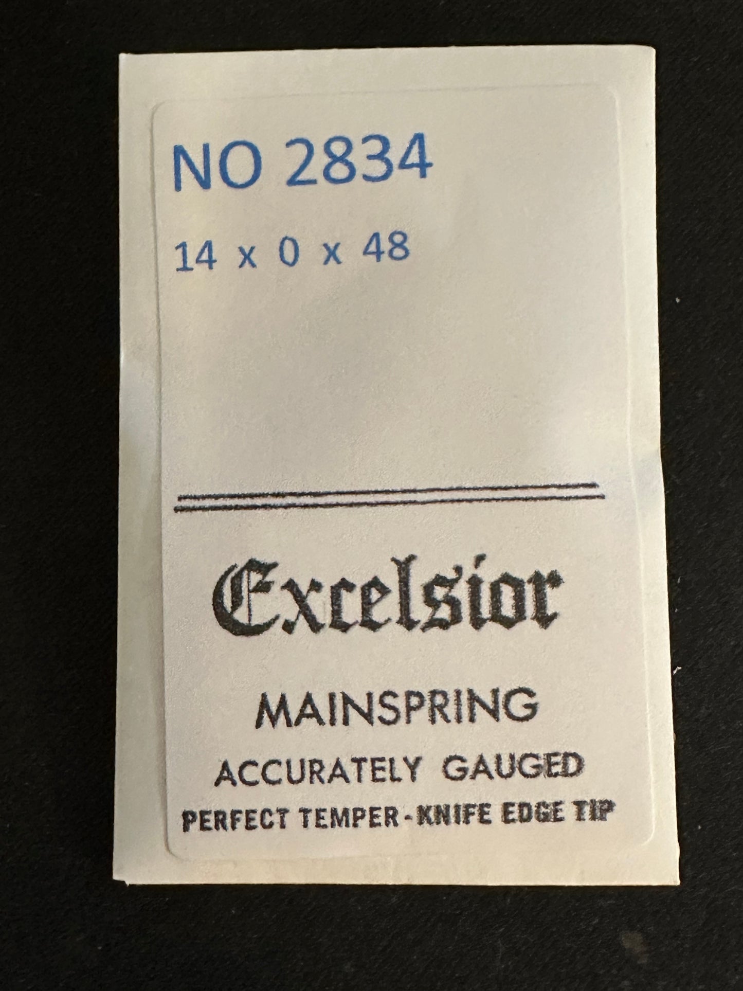 Excelsior #2834 Mainspring for 8-Day Travel Clocks - 14 x 0 x 48