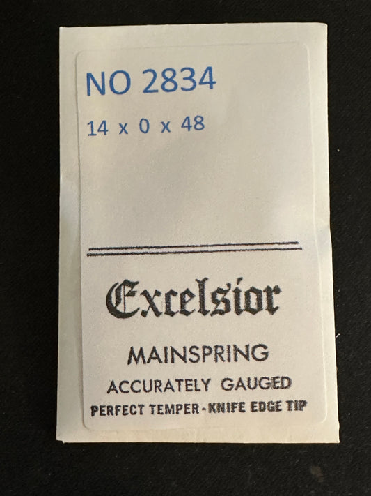 Excelsior #2834 Mainspring for 8-Day Travel Clocks - 14 x 0 x 48