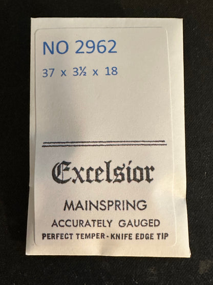 Excelsior #2962 Mainspring for Alarm / Travel Clocks - 37 x 3½ x 18