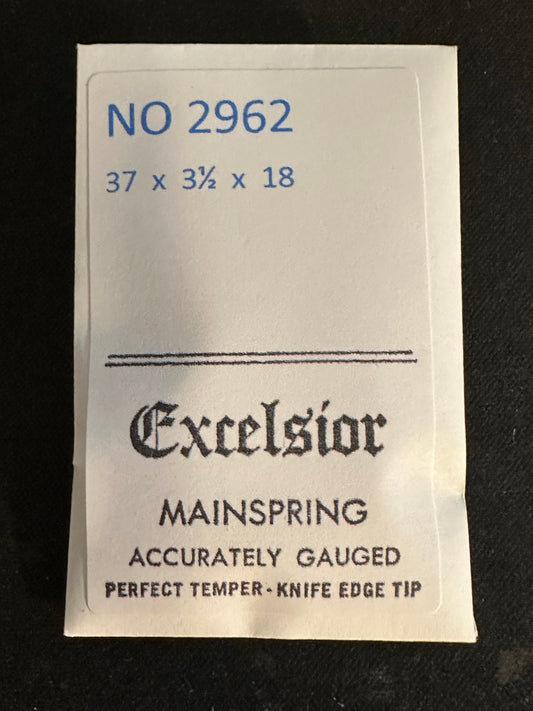 Excelsior #2962 Mainspring for Alarm / Travel Clocks - 37 x 3½ x 18
