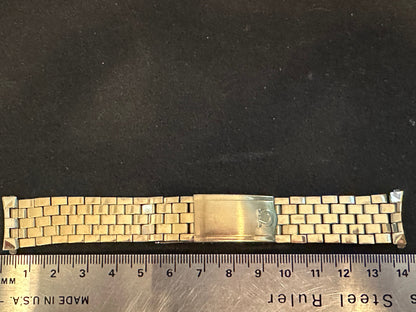 Omega 18mm Mens Yellow Gold Filled Brick Link Band w/ Ends No. 12