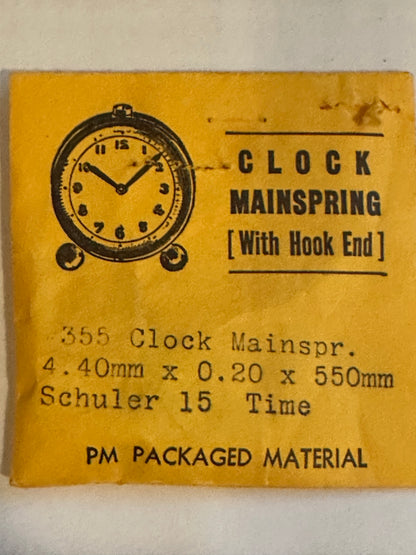 PM Mainspring CS-355 TIME for Schuler caliber 15 Alarm / Travel Clocks