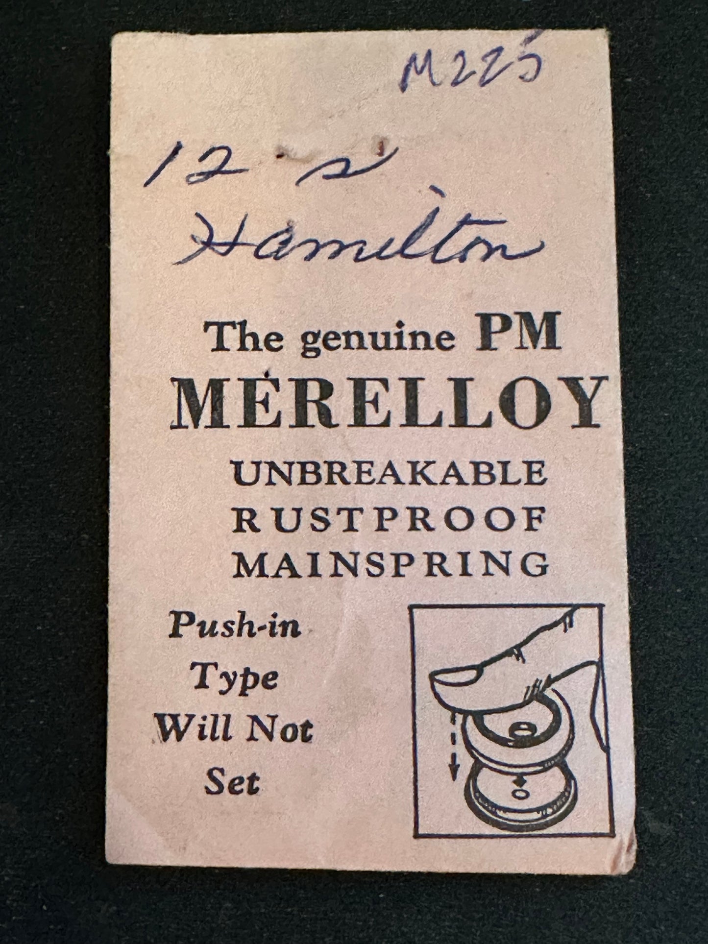 PM Merelloy Mainspring M225 for 12s Hamilton 1228 / 3028 / 718071 - Alloy