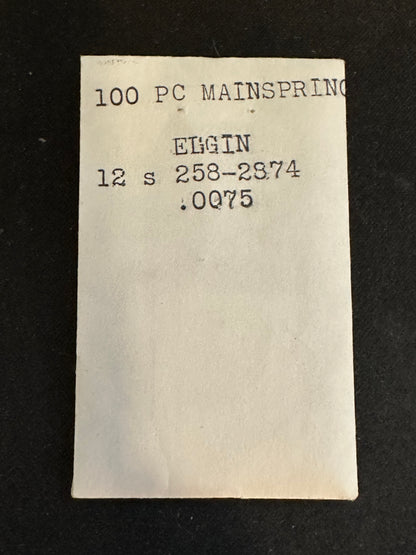 Alloy Mainspring for 12s Elgin Factory No. 2874