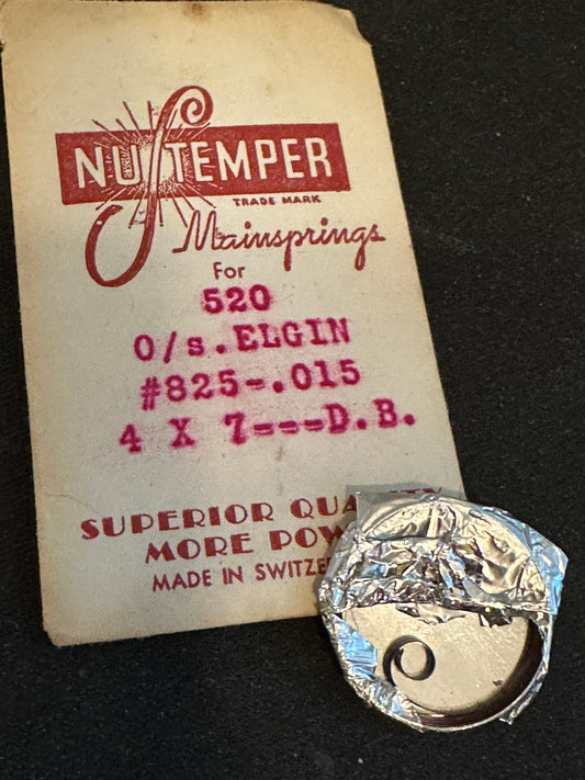 NuTemper Mainspring #520 for Elgin 0s Factory No. 825 - Steel
