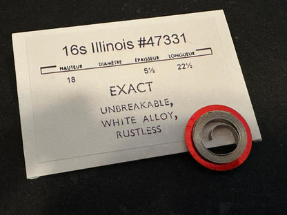 Illinois Mainspring for 16s Bunn & Sangamo No. 47331 (EXACT) - Alloy