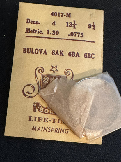 BOREL Mainspring 4017-M for Bulova 6AK, 6BA, 6BC - Alloy