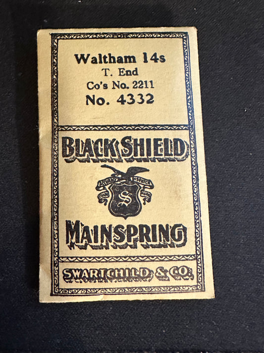 Swartchild Mainspring #4332 for 14s Waltham Factory No. 2211 - Steel