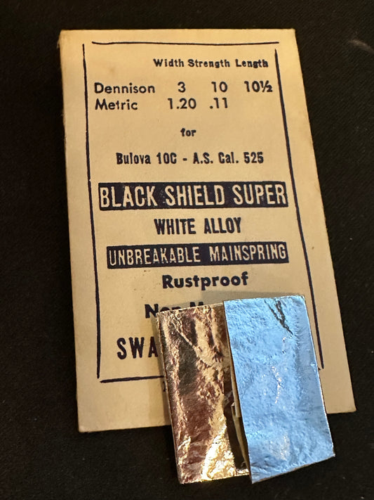 Swartchild Black Shield SUPER Mainspring for Bulova 10C, AS 525 - Alloy