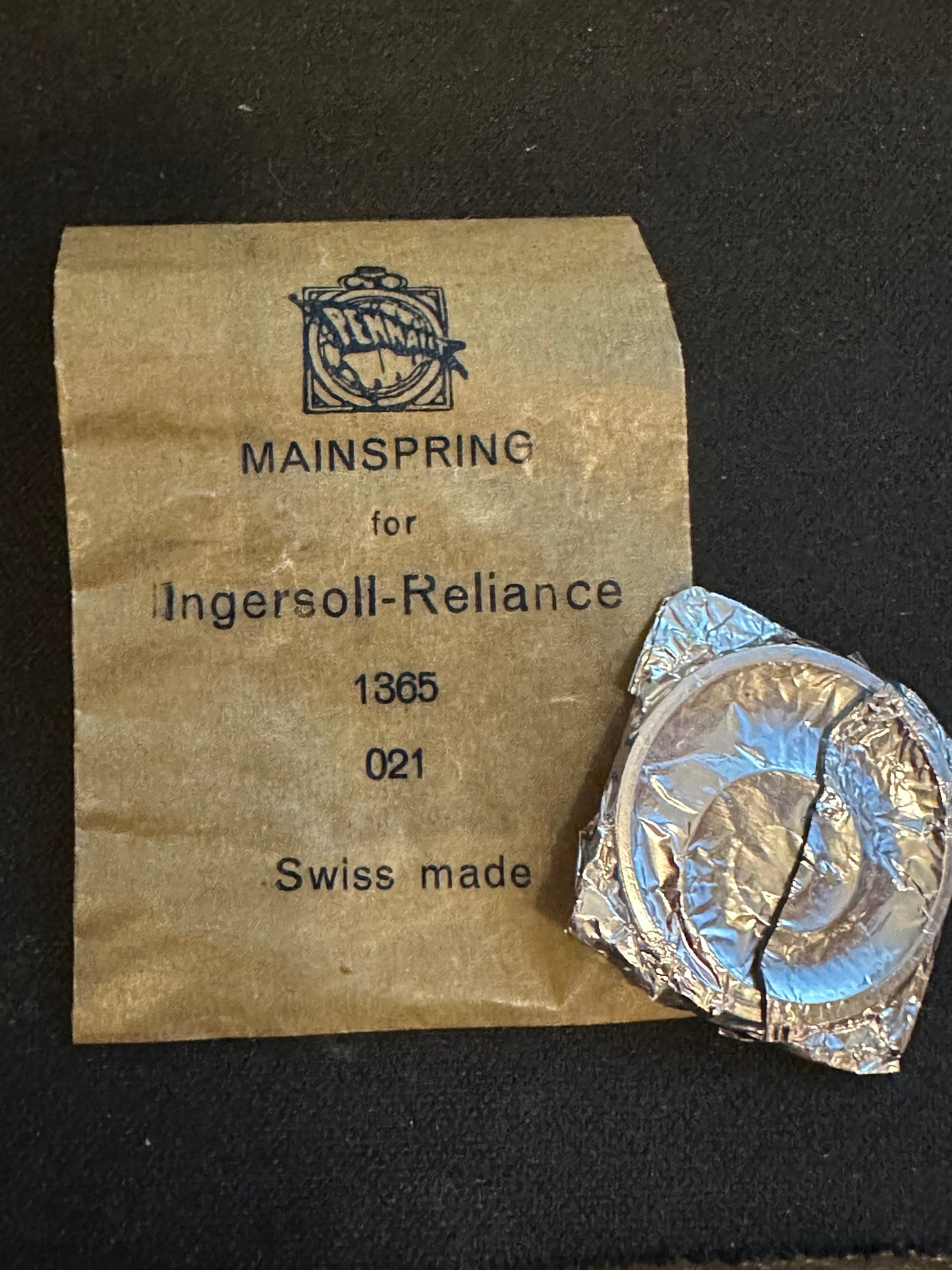 Pennant Mainspring for 16s Ingersoll Reliance Mainspring No. 1365 - St ...