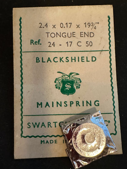 Swartchild Black Shield Clock Mainspring 2.4 x .17 mm x 19¾" Ref 24-17 C 50
