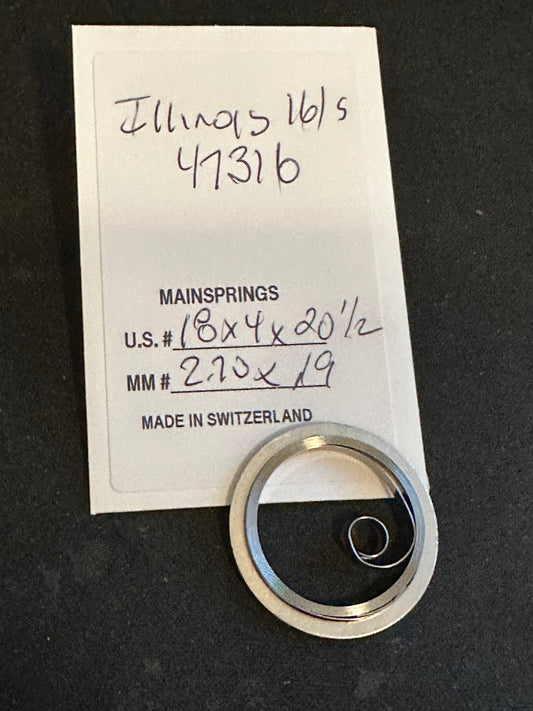 Alloy Mainspring for 16s Illinois No. 47316