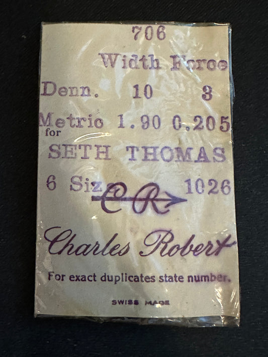 CR Mainspring #706 for Seth Thomas Mainspring for 6s No. 1026 - Steel