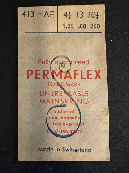 Favorite Permaflex Mainspring No. 413HAE for Pierce 861, Glycine 61, 62 Automatic - Alloy
