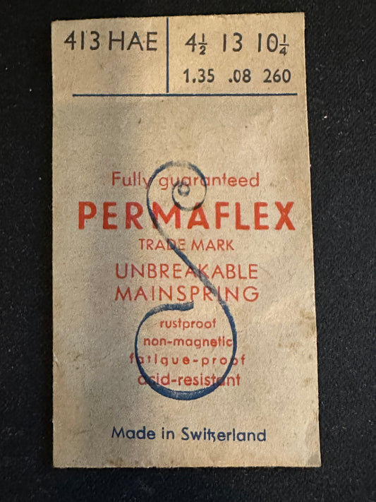 Favorite Permaflex Mainspring No. 413HAE for Pierce 861, Glycine 61, 62 Automatic - Alloy