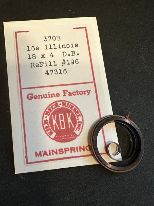KBK Mainspring #3708 for Illinois 16s No. 47316 - Steel
