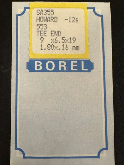 BOREL Mainspring SA355 for Howard 12s Factory No. 553 - Alloy