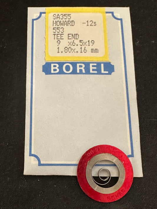 BOREL Mainspring SA355 for Howard 12s Factory No. 553 - Alloy