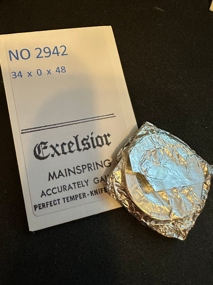 Excelsior #2942 Mainspring for Alarm / Travel / Car Clocks - 34 x 0 x 48