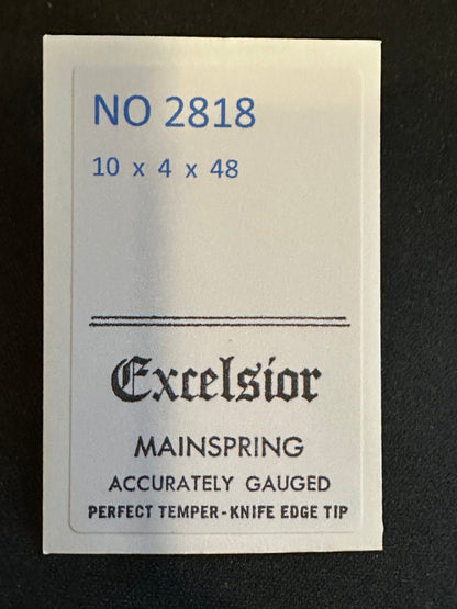 Excelsior #2818 Mainspring for Travel & Car Clocks - 10 x 4 x 48