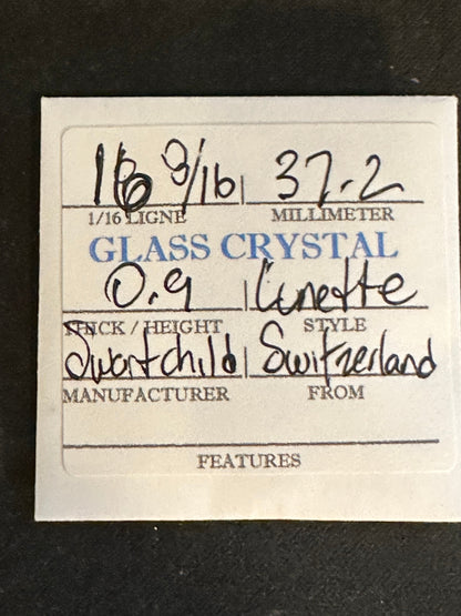 Swartchild Vintage Glass Pocket Watch Crystal 16-8/16 (~37.2mm) - NOS