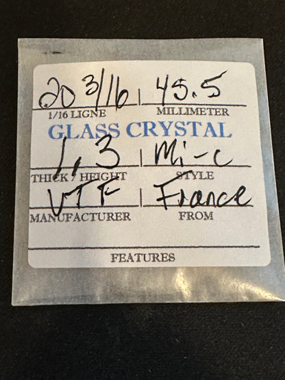 VTF Vintage Glass Pocket Watch Crystal 20-3/16 (~45.5mm) - NOS