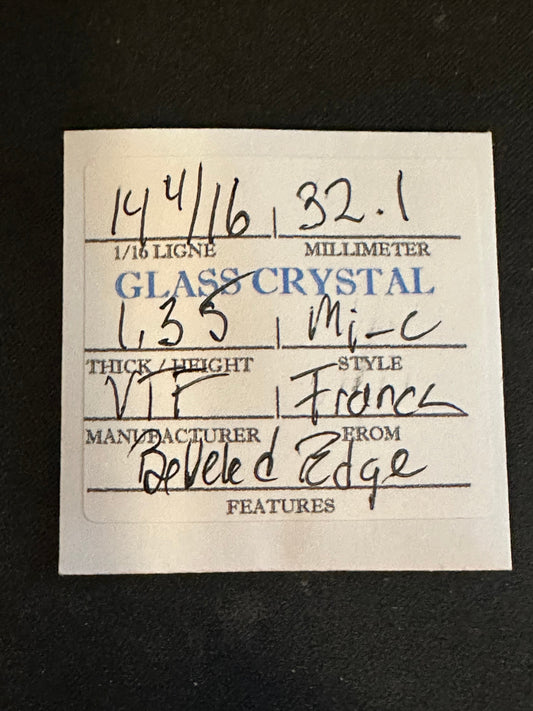 VTF Vintage Glass Pocket Watch Crystal 14-4/16 (~32.1mm) - NOS