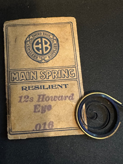 Ewing Bros Mainspring for Howard 12s No. 552 Made by Waltham - Steel