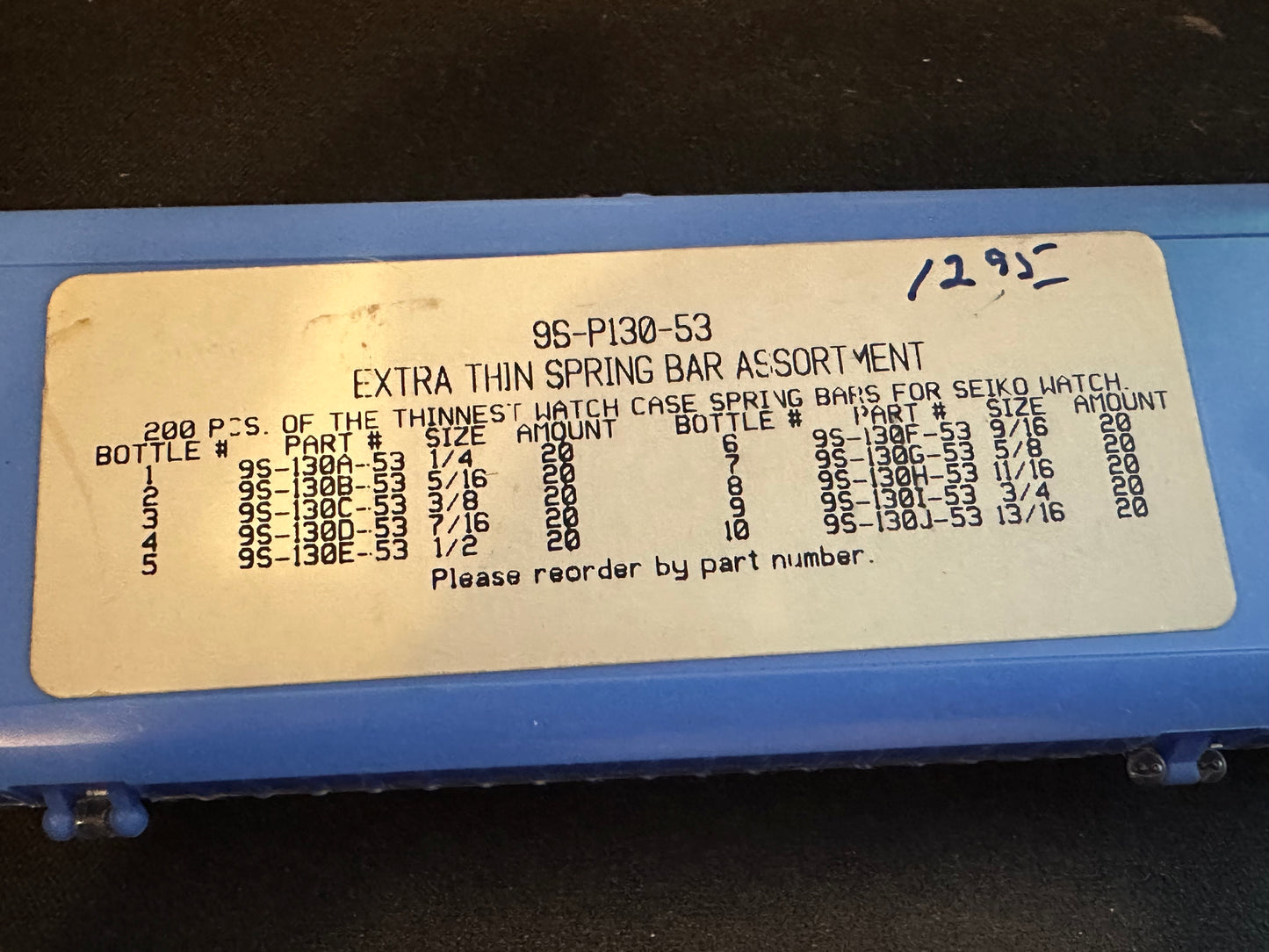 Extra Thin Spring Bar Assortment for Wrist Watches 9S-P130-53