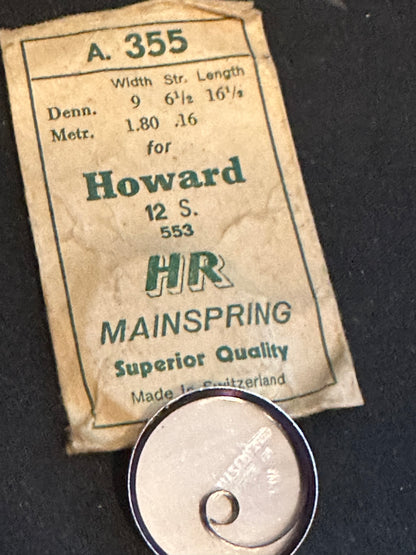 HR Mainspring A355 for Howard 12s No. 553 - Steel