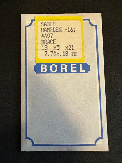 BOREL Mainspring JA308 for 16s Hampden No. 4697 - Alloy