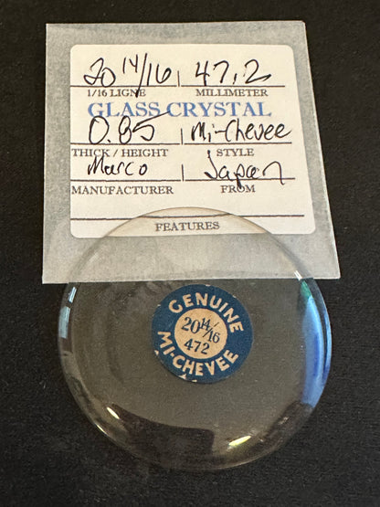 Marco Mi-Chevee Vintage Glass Pocket Watch Crystal 20-14/16 (47.2mm) - NOS