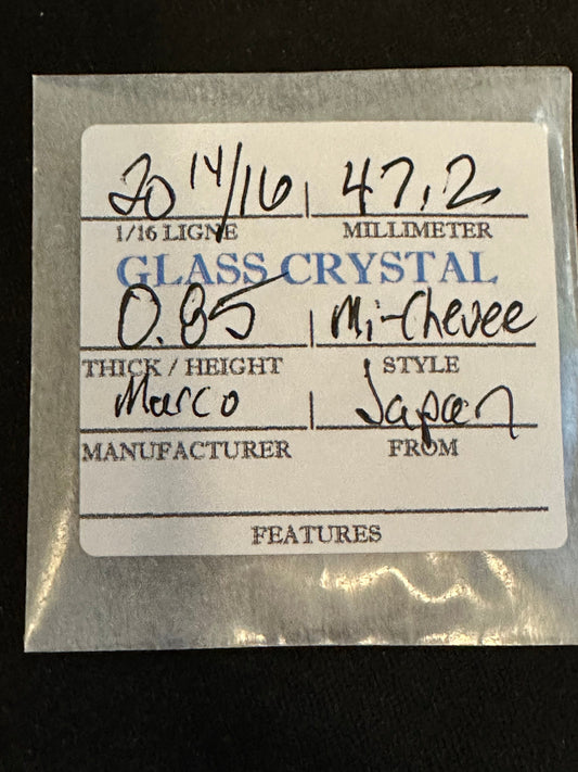 Marco Mi-Chevee Vintage Glass Pocket Watch Crystal 20-14/16 (47.2mm) - NOS