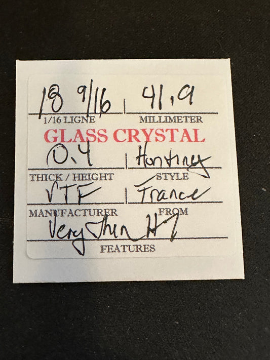 VTF Vintage Glass Hunting Case Watch Crystal 18-9/16 (~41.9mm) - NOS