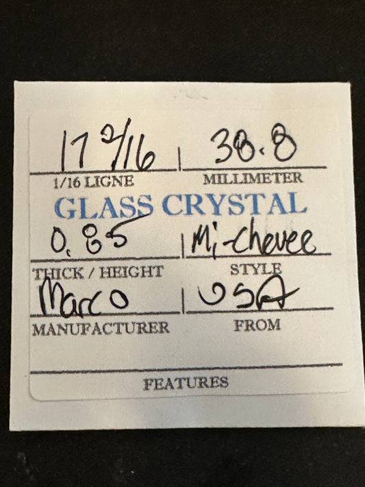 Marco Mi-Chevee Vintage Glass Pocket Watch Crystal 17-2/16 (38.8mm) - NOS