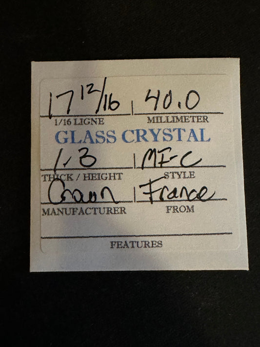 Crown Vintage Glass Pocket Watch Crystal 17-12/16 (~40.9mm) - NOS