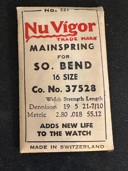 NuVigor Mainspring #521 for South Bend 16s No. No. 37528 - Steel