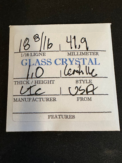 L.I.C Vintage Glass Pocket Watch Crystal 18-8/16 (~41.9mm) - NOS