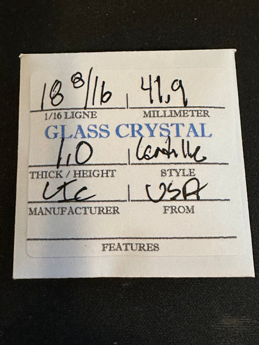 L.I.C Vintage Glass Pocket Watch Crystal 18-8/16 (~41.9mm) - NOS