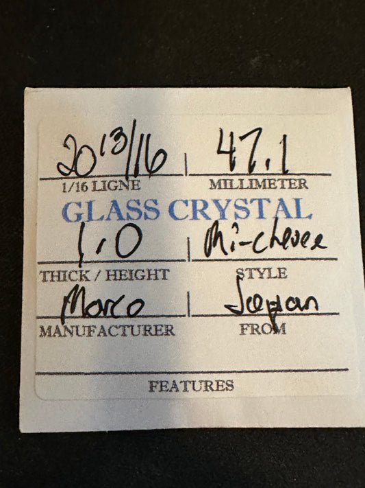 Marco Mi-Chevee Vintage Glass Pocket Watch Crystal 20-13/16 (47.1mm) - NOS