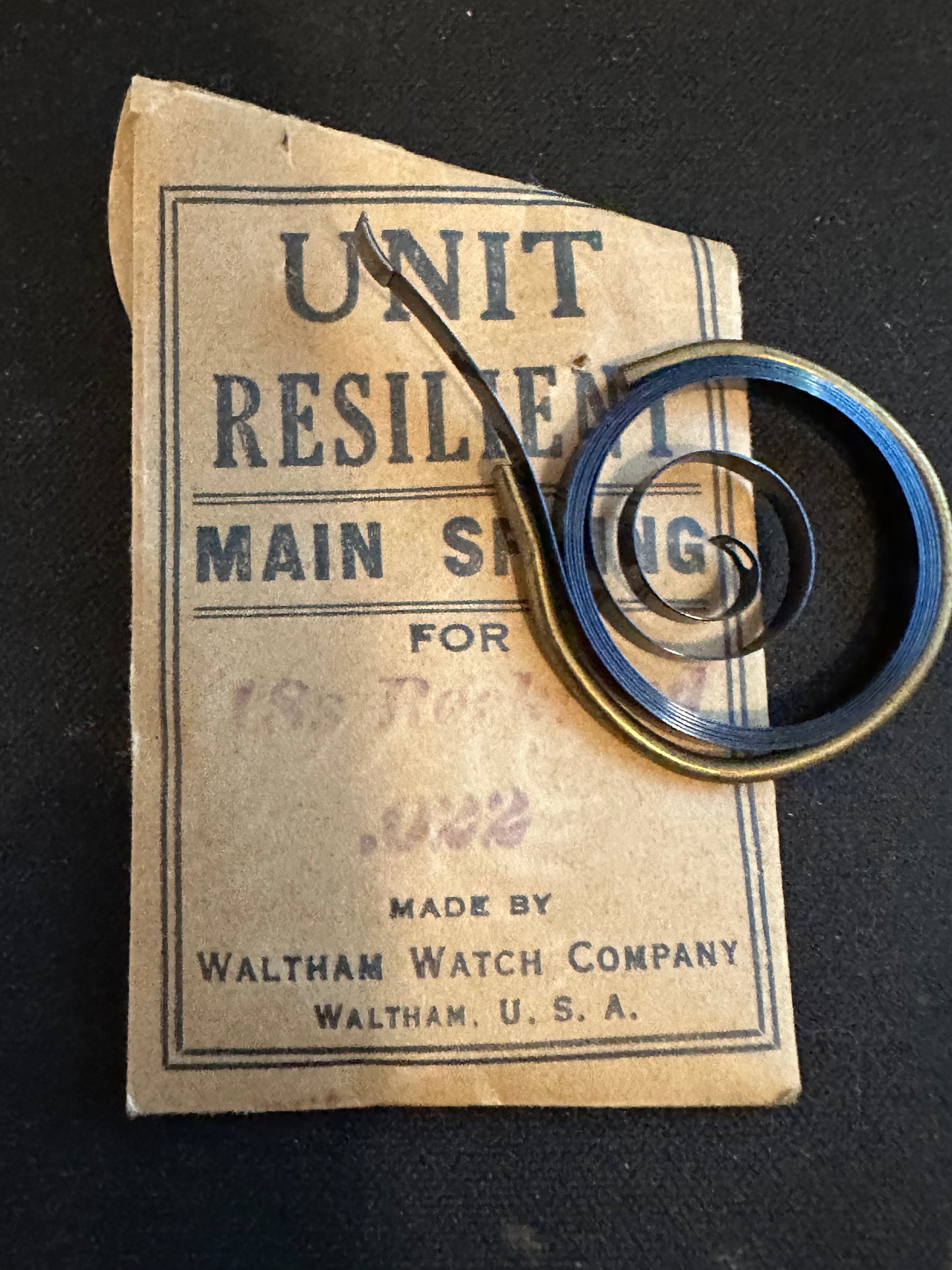 Rockford 18s Mainspring No. 644 Made by Waltham - Steel