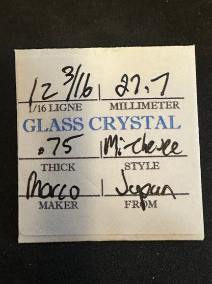 Marco Mi-Chevee Vintage Glass Small Pocket Watch Crystal 12-3/16 (27.7mm) - NOS