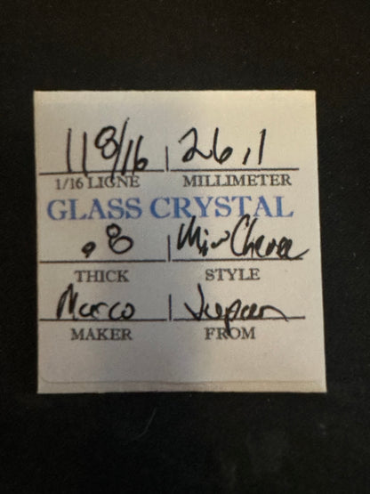 Marco Mi-Chevee Vintage Glass Small Pocket Watch Crystal 11-8/16 (26.1mm) - NOS