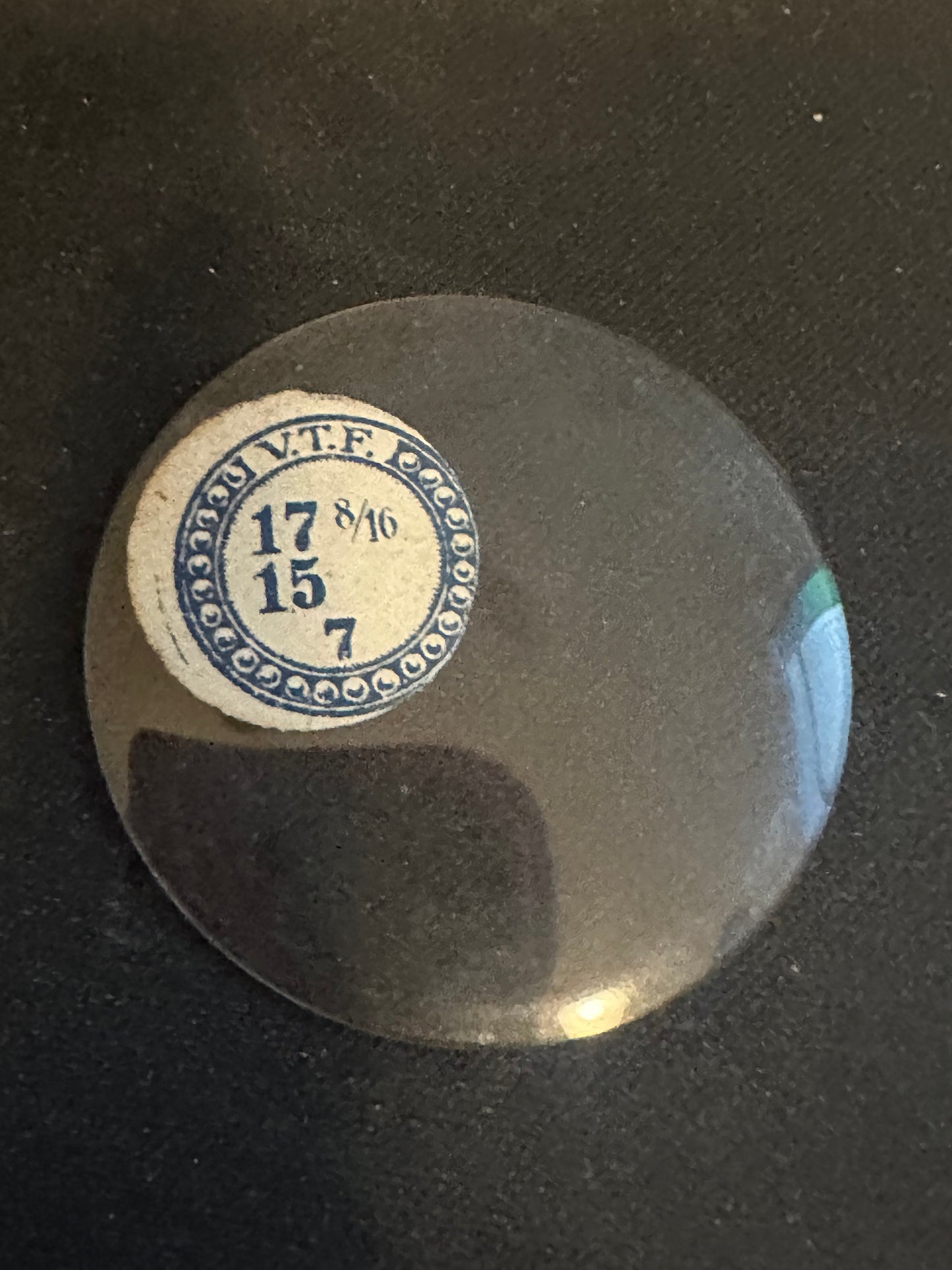 VTF Vintage Glass Hunting Case Watch Crystal 17-8/16 (~39.5mm) - NOS